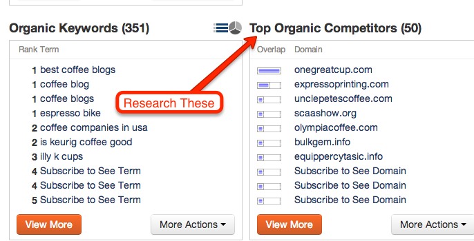 Organic Competitors in SpyFu screenshot | Finding Websites to Buy | Digital Real Estate | Brighter Vision Web Solutions | Therapist Websites & Marketing for Therapists