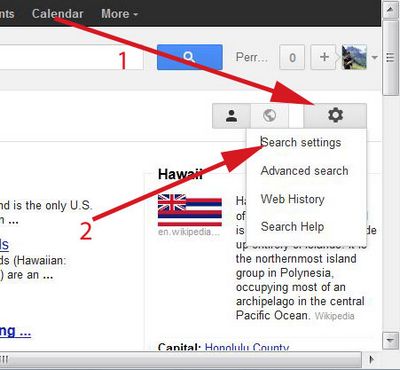 adjusting search settings in google