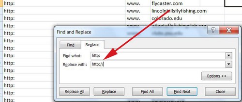 find and replace http: with http://