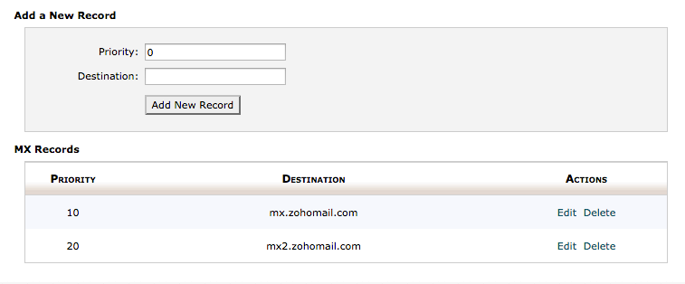 Changing MX Records