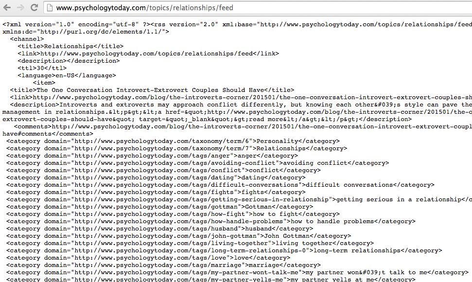 Psychology Today RSS feed