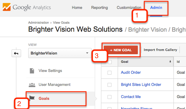 add goal Google Analytics