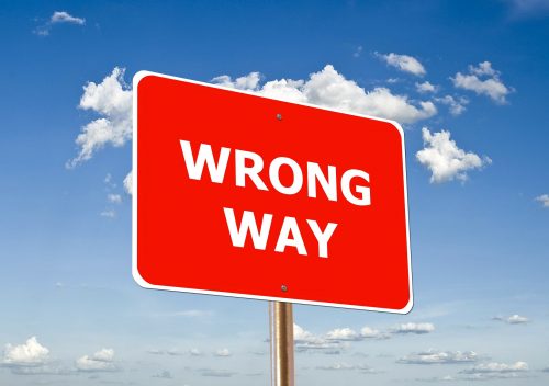 Wrong Way road sign | Online Advertising Guide for Therapists | Brighter Vision Web Solutions | Therapist Websites & Marketing for Therapists | Marketing Blog for Therapists
