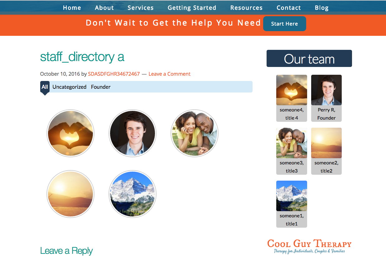 Therapist Staff Directory WordPress Plugin for Private Practice Staff