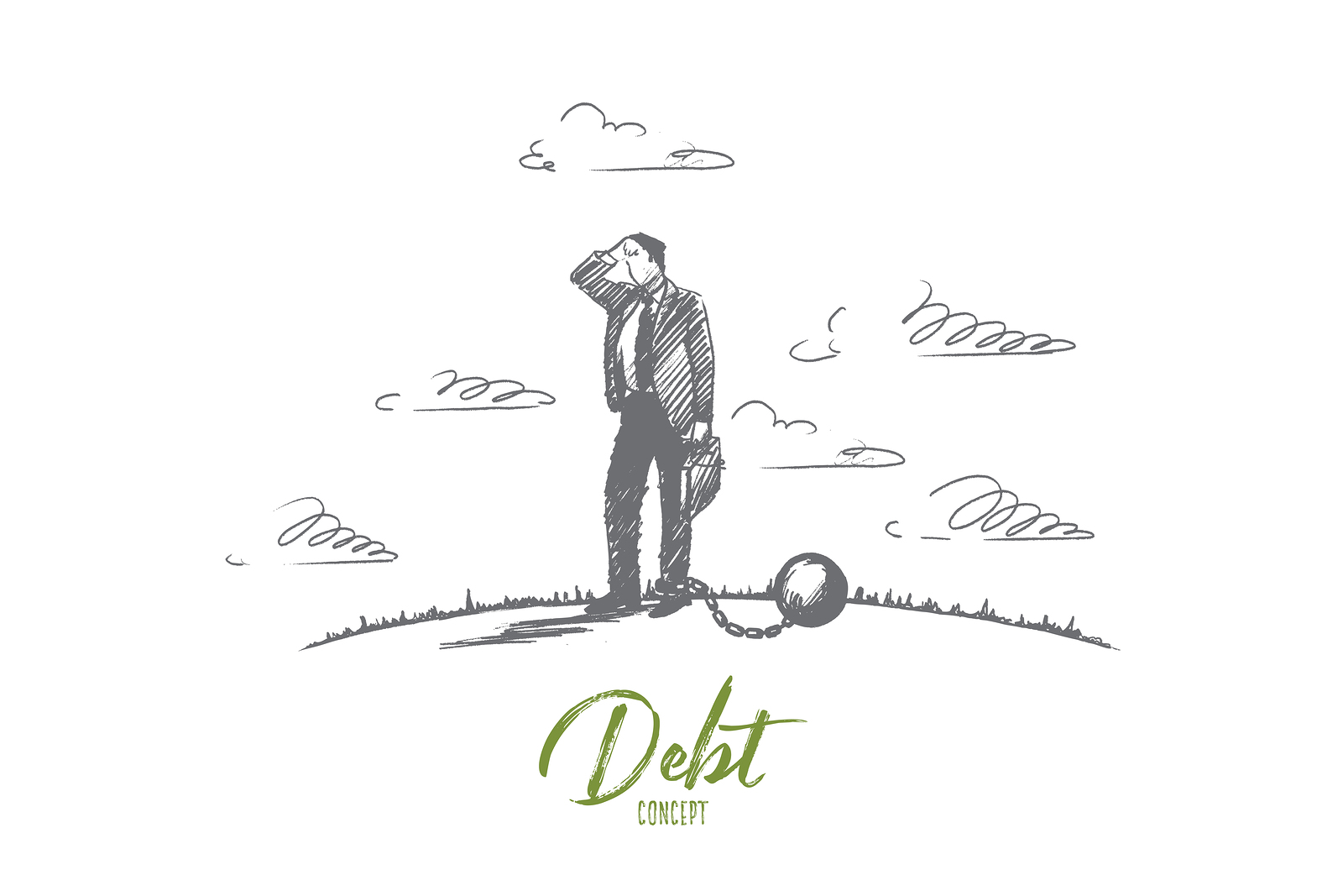 Debt concept drawing | You've Made Your Money - Now What? | Brighter Vision Web Solutions | Therapist Websites & Marketing for Therapists