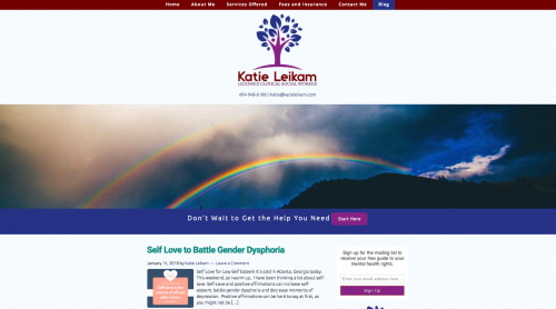 Katie Leikam's Brighter Vision Therapist Website example | Brighter Spotlight with Katie Leikam | Brighter Vision Web Solutions | Therapist Websites & Marketing for Therapists
