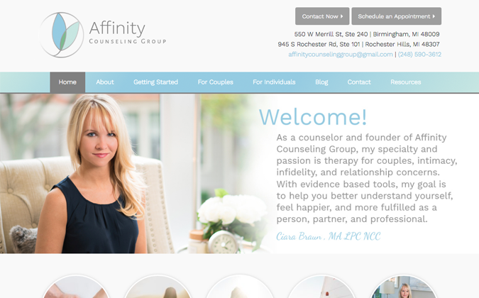 Affinity Counseling Group Home Page | Therapist Website Example | Behind the Vision: Katy, SEO Support Specialist | Brighter Vision Web Solutions | Therapist Websites & Marketing Solutions