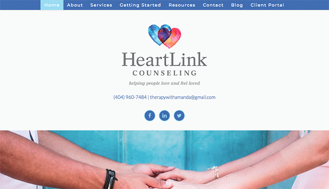 HeartLink Counseling Home Page | Brighter Spotlight with Amanda Carver | Brighter Vision Web Solutions | Marketing Blog for Therapists