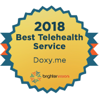 2018 Best Telehealth Service badge | Winners of the 2018 Best of Therapist Resources Awards | Brighter Vision Web Solutions | Marketing Blog for Therapists