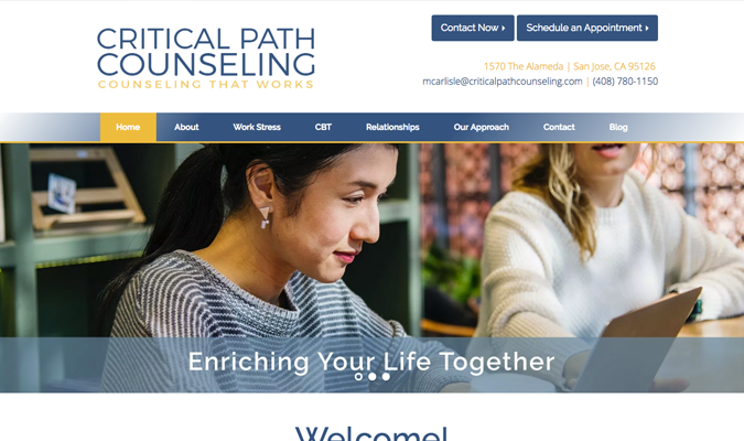 Critical Path Counseling Home Page | Therapist Website Example | Behind the Vision: Zach, Director of Development | Brighter Vision Web Solutions | Therapist Websites & Marketing Solutions