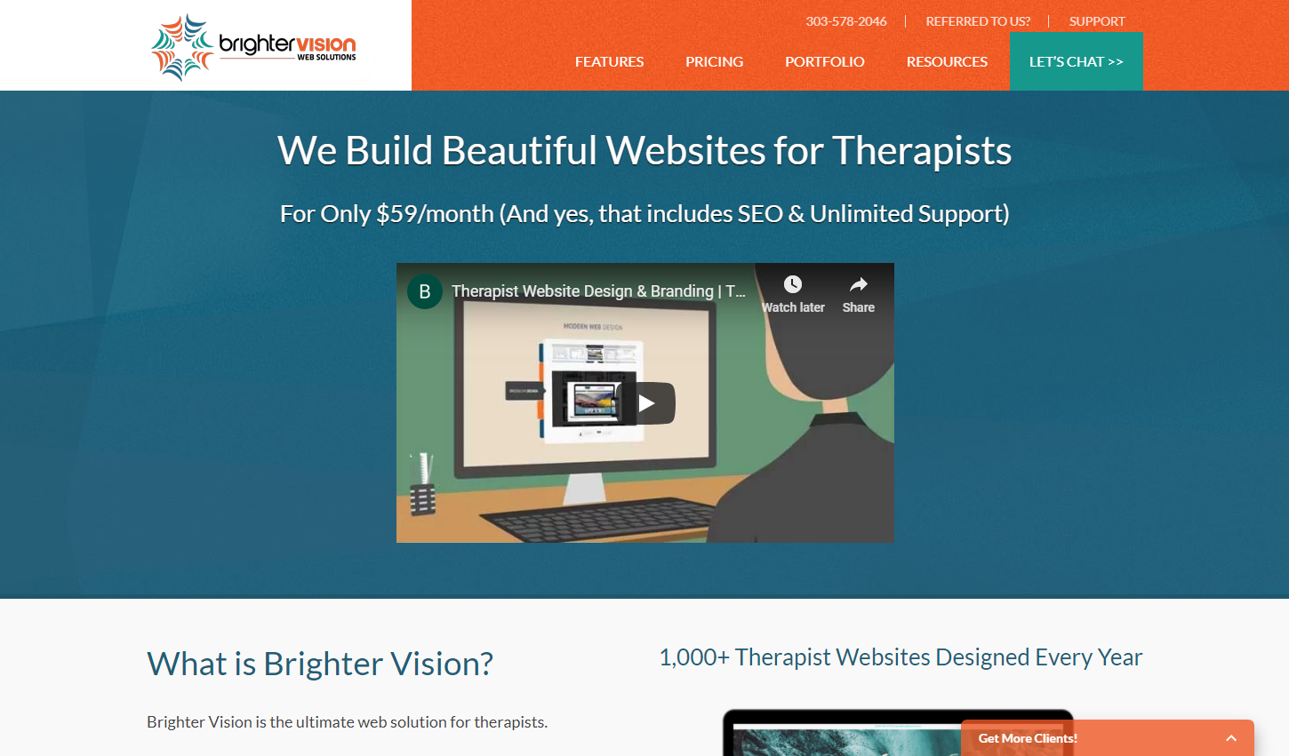 Brighter Vision website home page | 3 Myths About Web Design That You Need to Ditch in 2019 | Brighter Vision Web Solutions | Marketing Blog for Therapists