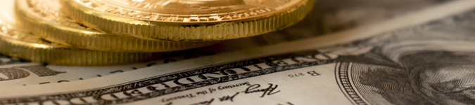 money, gold coins, $100 bills | 3 Reasons Why Teletherapy Could Be the Boost Your Practice Needs | Brighter Vision | Marketing Blog for Therapists