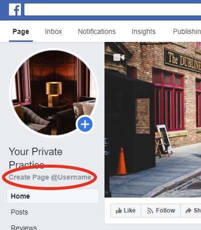 Facebook business username | The Therapist’s Guide to Creating an Awesome Facebook Business Page | Brighter Vision Web Solutions | Marketing Blog for Therapists