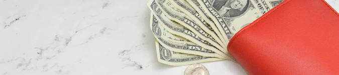 Dollar bills, red wallet | How Private Practice Owners Can Save Time Every Day | Brighter Vision Web Solutions | Marketing Blog for Therapists