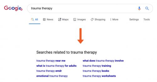 Google Suggested Search Terms | SEO Checklist for Therapist Websites | Brighter Vision Web Solutions | Marketing Blog for Therapists