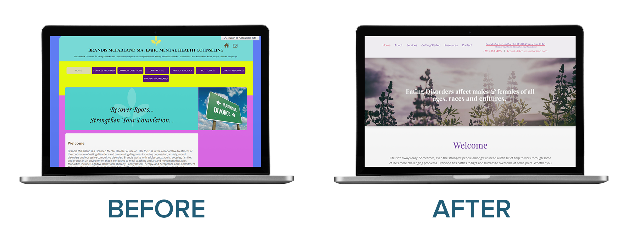 Before & After Website Design: From TherapySites to Brighter Vision