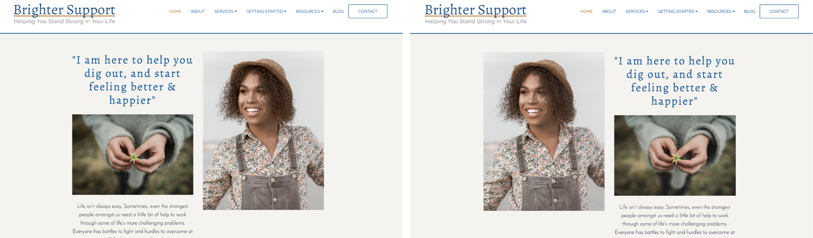 Flexible Homepage Design | New Therapist Website Theme: Denver | Brighter Vision Web Solutions | Custom Websites for Therapists