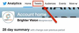 Twitter Analytics menu | The Private Practice Blueprint to Twitter Marketing in 2019 | Brighter Vision | Online Marketing Solutions for Therapists