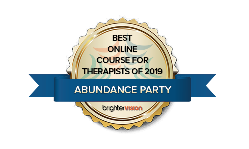Winner Badge | Abundance Party | Best Online Course for Therapists of 2019 | Winners of the 2019 Best of Therapist Resources Awards