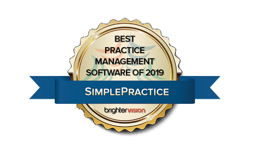 Winner Badge | SimplePractice | Best Practice Management Software of 2019 | Winners of the 2019 Best of Therapist Resources Awards