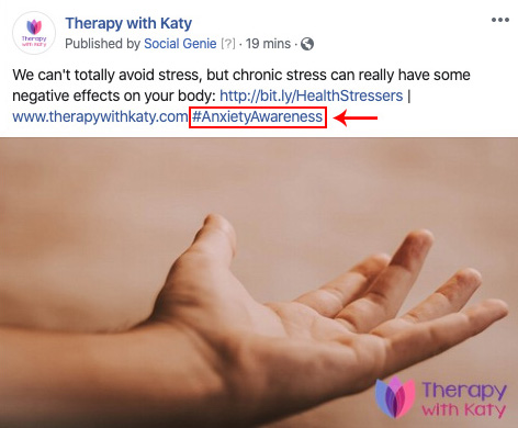 Mass Hashtag Example | #GetExcited for Social Genie’s New Mass Hashtag Feature | Brighter Vision | Online Marketing Blog for Therapists