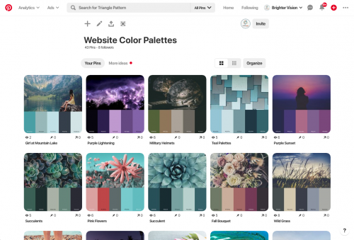 Brighter Vision Color Palettes Pinterest board | Choosing the Right Color Palette for Your Private Practice Website | Brighter Vision | Marketing Blog for Therapists