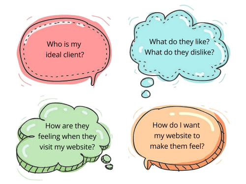 Ideal client questions | Choosing the Right Color Palette for Your Private Practice Website | Brighter Vision | Marketing Blog for Therapists