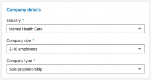 Company details | How to Set up a LinkedIn Company Page for Your Private Practice | Brighter Vision | Marketing Blog for Therapists