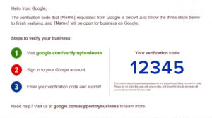 Google My Business verification postcard |