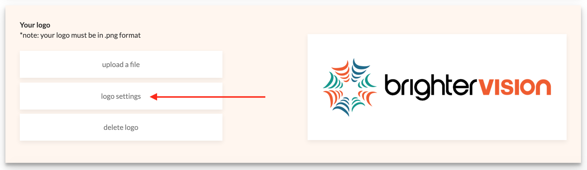 Logo settings button | New & Improved Logo Feature in Social Genie | Brighter Vision | Online Marketing Blog for Therapists