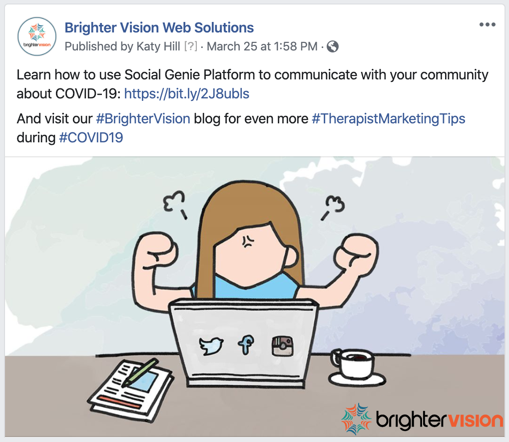 Original logo size and placement | New & Improved Logo Feature in Social Genie | Brighter Vision | Online Marketing Blog for Therapists