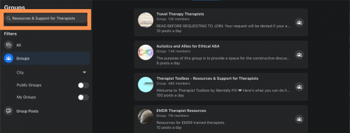 Facebook group search |The Ultimate Facebook Groups Guide for Therapists | | Brighter Vision | Marketing Blog for Therapists