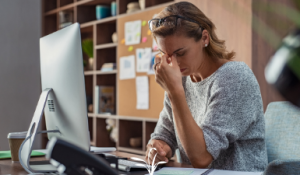 woman facing burnout