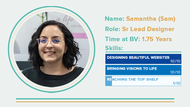 Featured image | Behind the Vision: Samantha, Senior Lead Designer | Brighter Vision | Marketing Blog for Therapists