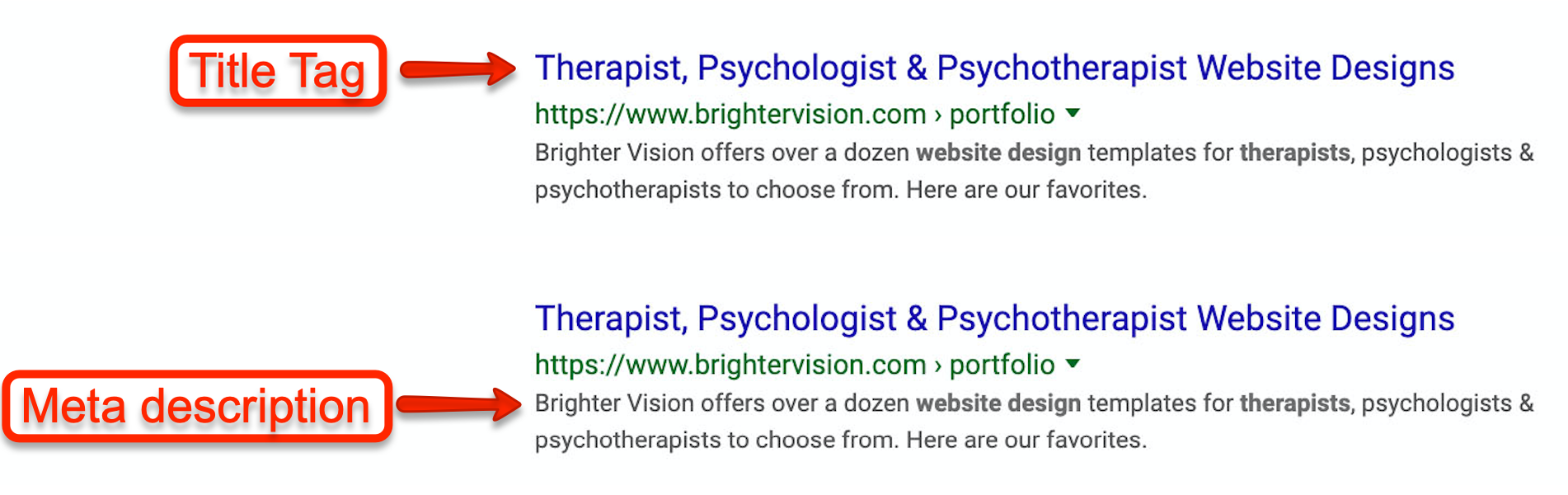 meta tags | Why Single-Page Websites Are Bad for SEO | Brighter Vision | Marketing Blog for Therapists
