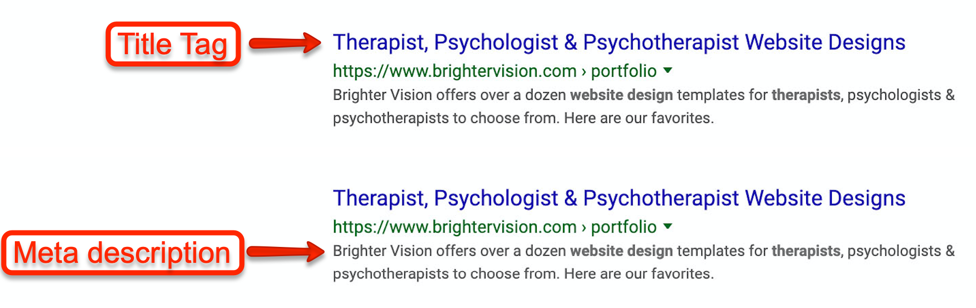 meta tags | Why Single-Page Websites Are Bad for SEO | Brighter Vision | Marketing Blog for Therapists