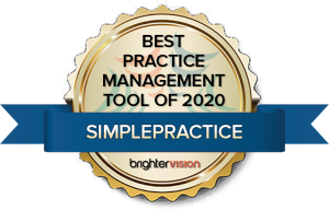 Winner badge | SimplePractice | Best Practice Management Software of 2020