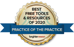 Winner badge | Practice of the Practice | Best Free Tools & Resources for Therapists of 2020