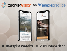 Featured image | Brighter Vision vs SimplePractice | A website comparison | Marketing Blog for Therapists
