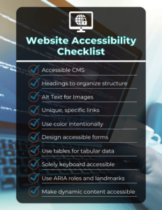 checklist for creating an accessible website