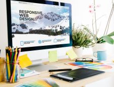web design on computer screen
