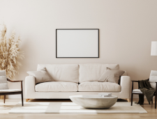 Neutral furnishings in waiting room